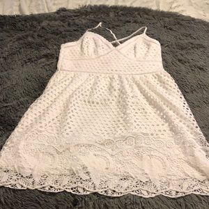 Abercrombie & Fitch white eyelet dress L Tall